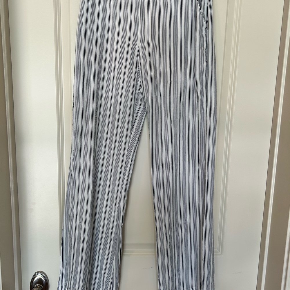 Waverly Grey Black and White Striped Pants
